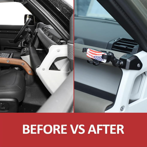 Aluminum Alloy Dashboard Side Mobile Phone Holder Trim for Land Rover Defender 90 110 130 2020-2024, Car Central