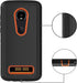 Annymall Moto Z4 Case – Heavy Duty with Built-in Screen Protector, Tough 4 in 1 Rugged Shockproof Cover, Black/Orange