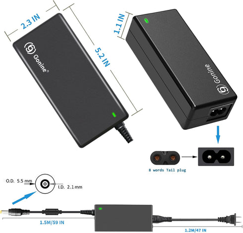 Gonine 12V 5A Monitor Power Supply AC Adapter for 12Volt Sceptre AOC Acer LCD CCTV Systems