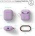 elago Silicone Case with Keychain for Apple AirPods Case 1 & 2, Front LED Visible, Supports Wireless Charging, Lavender