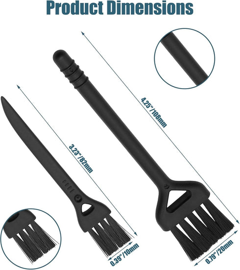 Keyboard Cleaning Brush, 6 Pcs Plastic Handle Nylon Anti Static Brush Kit Fit for Computer Keyboard, Laptop, Phone, Car Interior Detailing Cleaning Tools by Rierdge