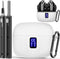 TAGRY X08 Wireless Headphone Case with LED Display Window - Silicone Protective Cover with Keychain