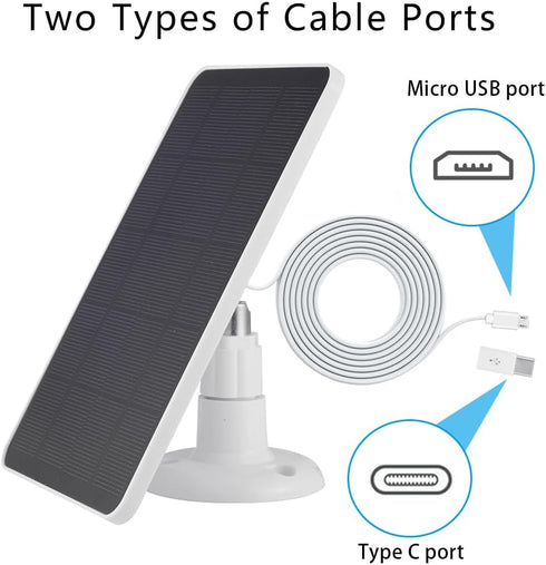 Solar Panel for WYZE Battery Cam Pro, 4W 5V Wireless Outdoor Panel with 10ft Micro USB Charging Cable, Adjustable Mount