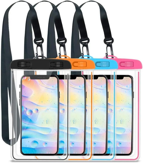 Waterproof Phone Pouches, Universal Fit, Clear, 2 Pack, Green