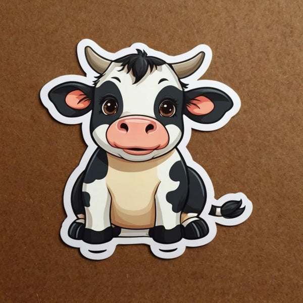 Acatalepsy Sticker Cute Dairy Cow Stickers for Water Bottle 2in, Waterproof Vinyl Kawaii Animal