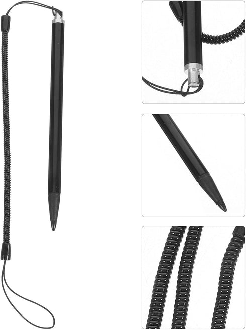 HOMSFOU 3pcs Touch Pen with Spring Rope, Resistive Touch Screen Painting Pen, Anti-Lost Hard-tip for POS PDA