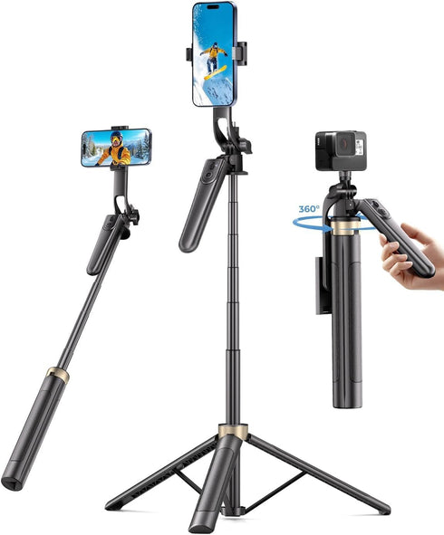 Fuloview 72" Phone Tripod, Tripod for iPhone with Wireless Remote Control, Portable Selfie