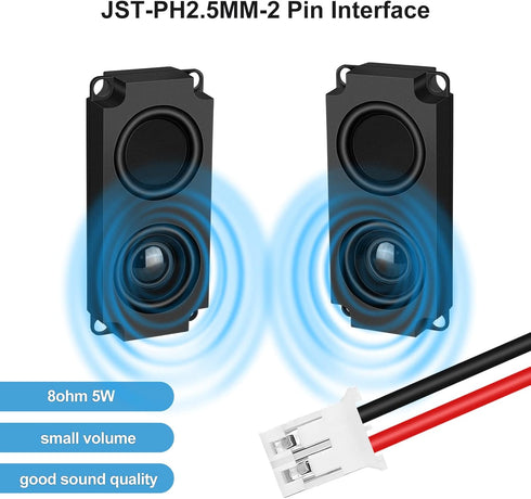 MakerHawk 2pcs Arduino Speaker, 5 Watt 8 Ohm Double Cavity Mini Speaker for Advertising Machine