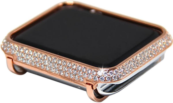 Bling Crystal Metal Case Compatible for Apple Watch Series 1 2 3 Diamond Protective Cover