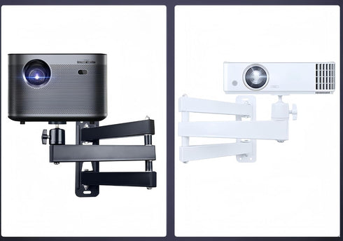 1/4" 360 (7.87"+7.87" 1/4" Foldable Projector Wall Mount | White Heavy-Duty | Screw | Rotatable | Universal for Mini