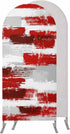 Jnbasdffb 6.6 Red Abstract Wedding Arch Cover, Stretchy Spandex Arch Backdrop Stand Covers FT, Grey Modern Mottled Art