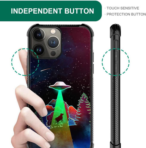 ZHEGAILIAN Aliens Hijack Bull Case for iPhone 15 Pro Max, 6.7" Soft TPU Bumper with UNBreak Reinforced Corners.