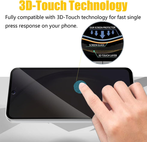3 Pack Privacy Screen Protector for Samsung Galaxy A54 5G, Anti-Spy Tempered Glass Film, Easy Installation