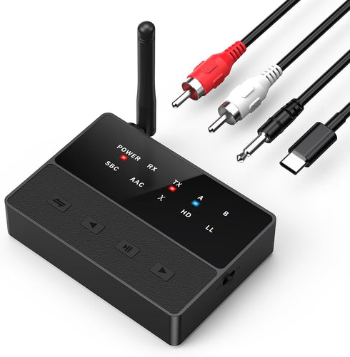 Criacr Bluetooth Audio Adapter, Bluetooth 5.3 AUX Adapter, 2 in 1 Transmitter Receiver
