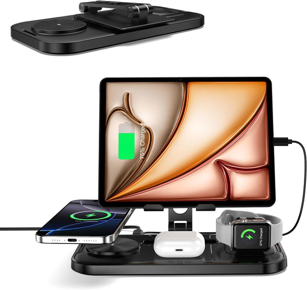 doeboe 4 in 1 Wireless Charging Station with Stand for iPhone 16/15/14, Apple