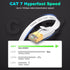 Cat 7 Ethernet Cable 30 ft, High Speed Internet Network Cable with Gold Plated RJ45 Connector, Shielded Flat Patch Cord