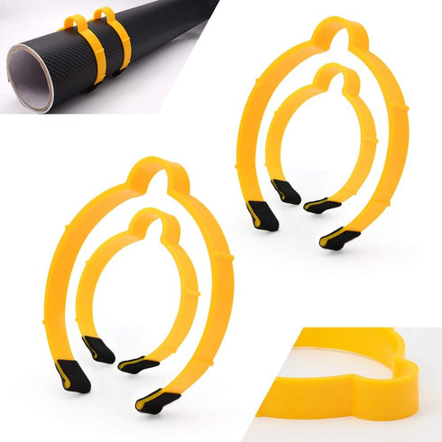 Film Vinyl Wrap Rolls Holder, Plastic Hoop Ring Clamp with Quick Release Handle, Pack of 4 with 2 Sizes