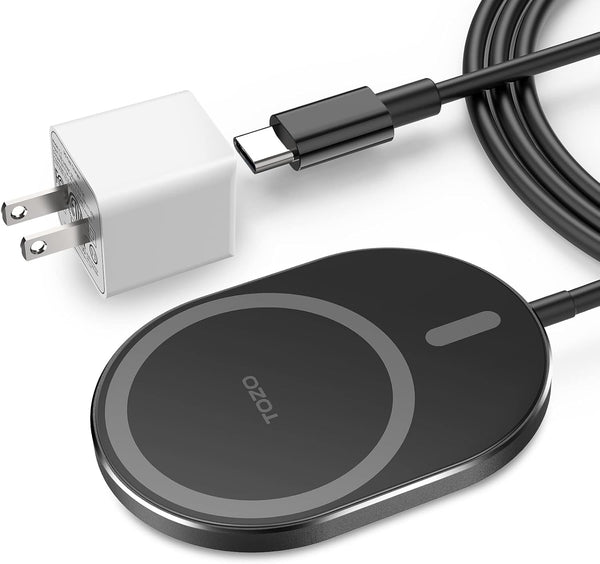 TOZO W10 Magnets Wireless Charger & USB C Charger, Fast Charging for iPhone 15/15 Plus/15 Pro/15 Pro Max/14/13/12
