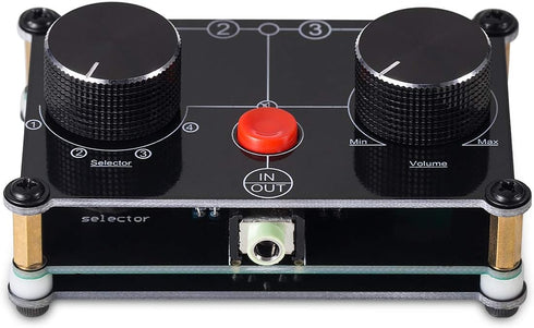 Little Bear MC104 Mini Audio Switcher, 4-Way 3.5mm AUX Stereo Selector, Switch Box Splitter for