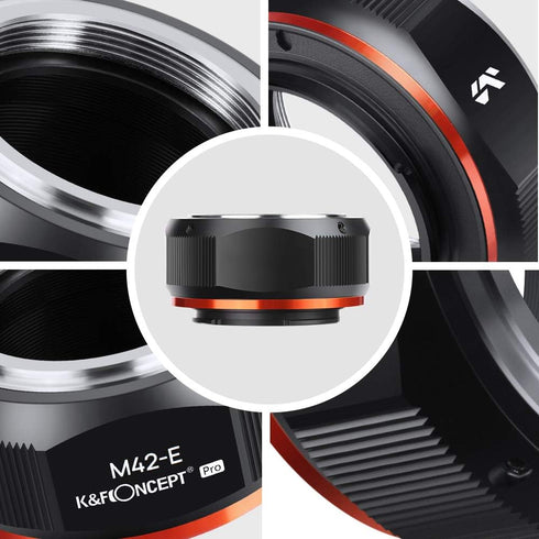 K&F Concept Lens Mount Adapter for M42 Lens to Sony NEX Alpha E-Mount Camera, Compatible with NEX-7, NEX-6, NEX-5N