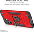 Galaxy A13 5G Case with Screen Protector, 360° Military Grade Rotatable Kickstand Protective Case (Red)