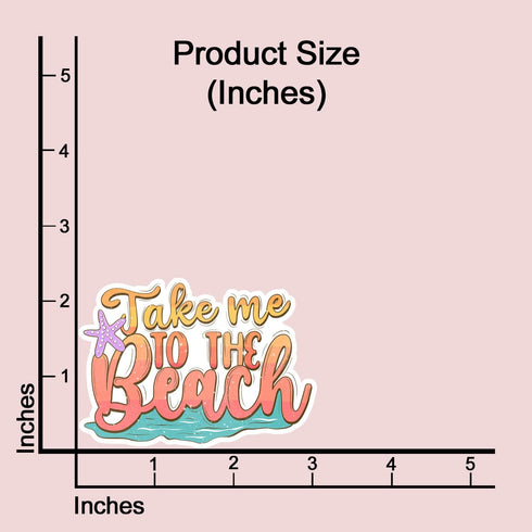 (3 pcs) Take Me to The Beach Sticker, Funny Beach Ocean Life Tumbler Decal Sticker for Kindle, Laptop, Water Bottle,