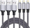MFi Certified iPhone Charger 3-Pack: 6FT Nylon Braided Lightning Cable for Fast Charging & Data Sync, Compatible with