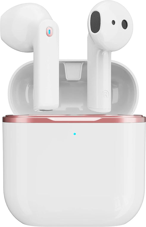 Wireless Earbuds Bluetooth Headphones, IPX5 Waterproof Noise Cancelling Headset with Deep Bass and Mic for iPhone,