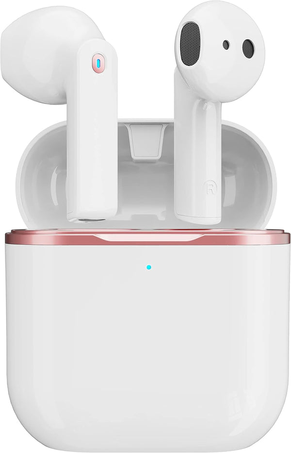 Wireless Earbuds Bluetooth Headphones, IPX5 Waterproof Noise Cancelling Headset with Deep Bass and Mic for iPhone,