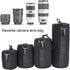 Lens Pouch Set, 4PCS S M L XL Camera Storage Bags Portable Neoprene Black Elastic Shock Absorption DSLR Cover Pouch Protective Cases Thick Large Pouches