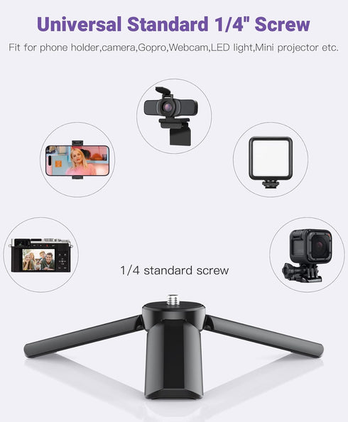 Mini Tripod, Anozer Small Tripod with Universal Phone Holder & Cold Shoe, Lightweight Phone Tripod Stand Compatible