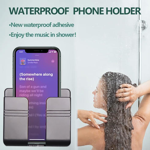CEI&BPY Wall Mount Phone Holder, Self Adhesive Stand for Shower, Charging, RV for iPhone & Android