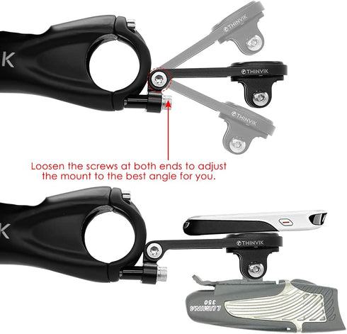 Thinvik Out-Front Extended Mount & Bike Computer Mount for Garmin, Adjustable Angle Combo Mount for Garmin Edge