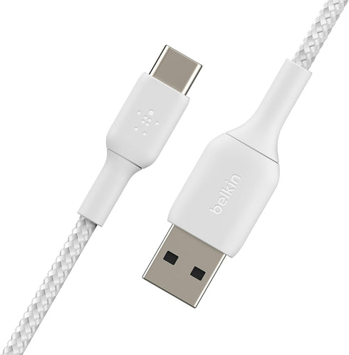 Belkin 3.3ft Braided USB-C to USB-A Cable - Compatible with iPhone 15, Samsung Galaxy, Pixel, iPad Pro, Nintendo Switch