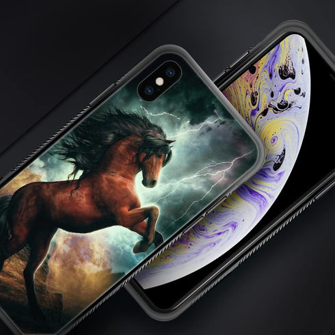 ZHEGAILIAN iPhone XR Case - Extraordinary Spirit Horse Design, Soft TPU Bumper, Shock Absorption, Non-Slip Back Cover.
