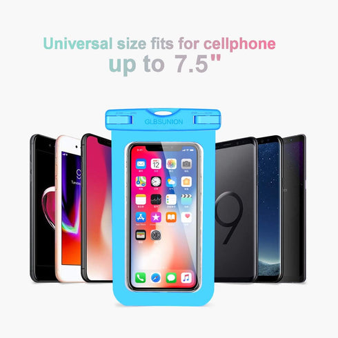 GLBSUNION 4-Pack Universal Waterproof Phone Pouch, IPX8 Dry Bag for Pools, Beach, Kayaking, Fits iPhone 15 and Galaxy