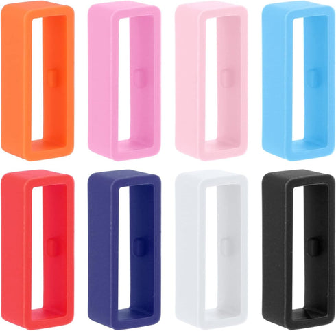SAVITA 8pcs 22mm Watch Strap Holder Loop, Multi Colors Silicone Keeper for Smartwatch Band Wristband