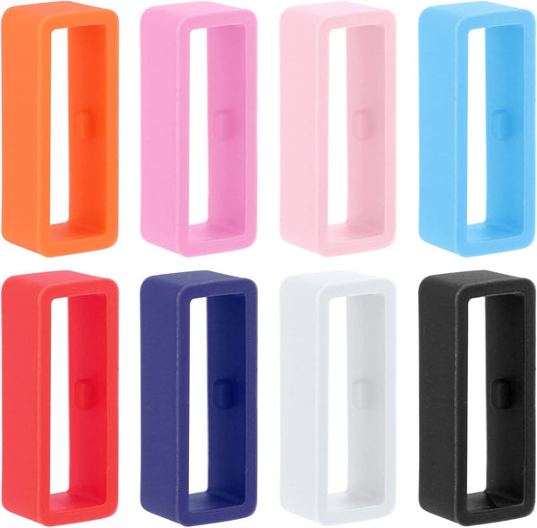 SAVITA 8pcs 22mm Watch Strap Holder Loop, Multi Colors Silicone Keeper for Smartwatch Band Wristband