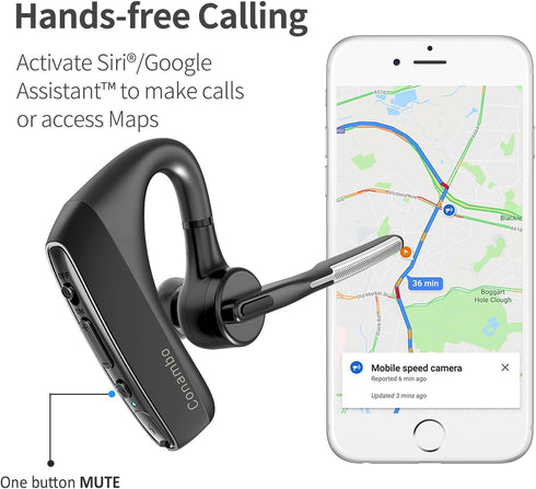 Conambo K18 Bluetooth Headset V5.1 - Wireless Headset with Dual Mic CVC8.0 Noise Canceling for Trucker Work, Cell Phone