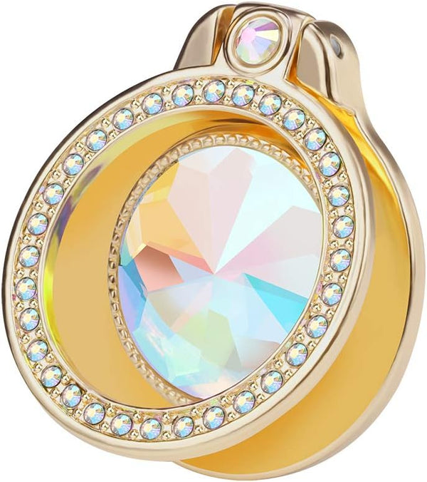 Glitter Bling Bling Phone Ring Holder, Sparkle Phone Ring Artificial Diamond Kickstand for Almost All Phones, Pad (Gold)