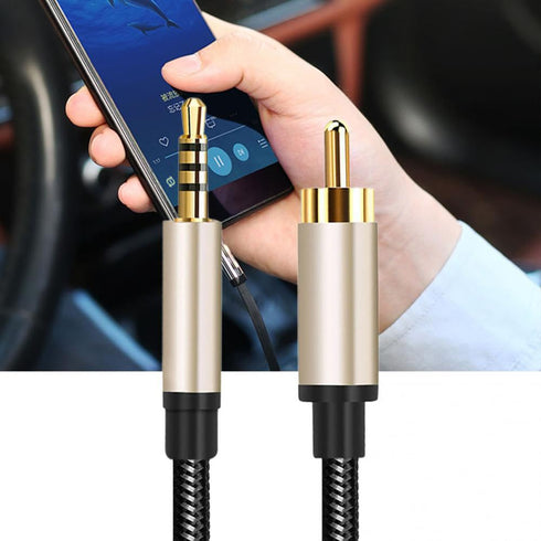 Digital Coaxial Audio Video Cable 1 Meter, RCA to 3.5mm Male Jack Plug Line for HDTV Stereo Receiver Speakers Projector