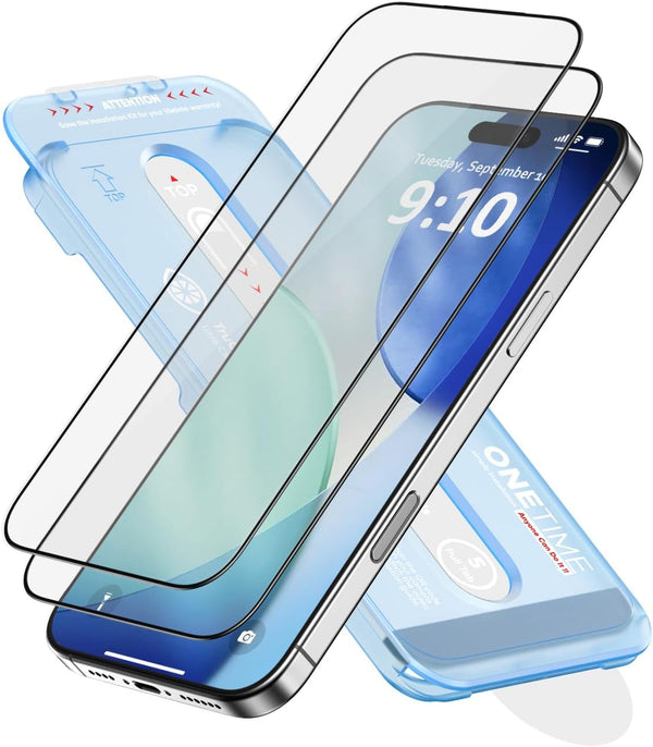 FLOLAB NanoArmour ONETIME 2 Pack for iPhone 17 Pro Screen Protector, Tempered
