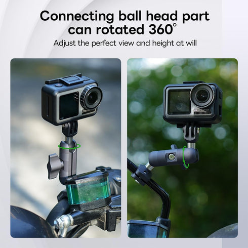FANAUE Double Socket Arm for 17mm Ball Head Adapter, Aluminum Alloy, Compatible with Garmin GPS Mount