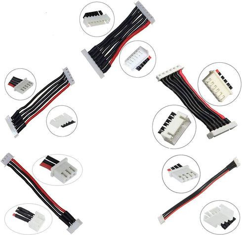 2S/3S/4S/5S/6S Battery Balance Charger Silicone Wire Extension Lead, JST-XH Connector Adapter Plug for Li-Po Batteries