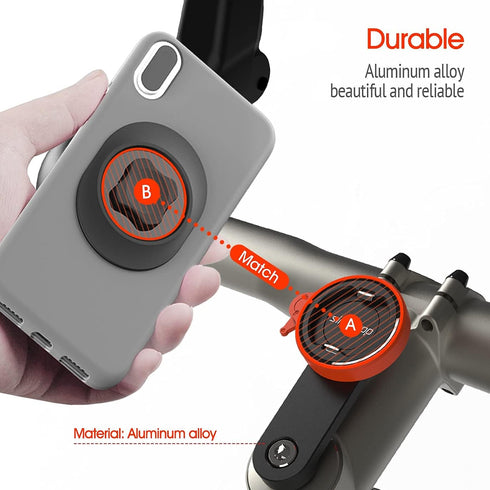 sincetop Bike Phone Mount for Mountain Bicycle, Universal Aluminum Road Bike Stem Cap Cell Phone Holder, Quick Release