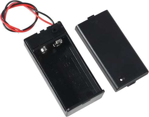 10Pcs 9V Battery Holder with Switch, 9 Volt Battery Case Connector Wire Spring Clip, DIY Plastic Cell Batteries