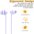 TM Total Soft Silicon Headphones (Violet) with Mic - Ideal for Sleep, Travel, Cellphones, Tablets & 3.5mm Jack.