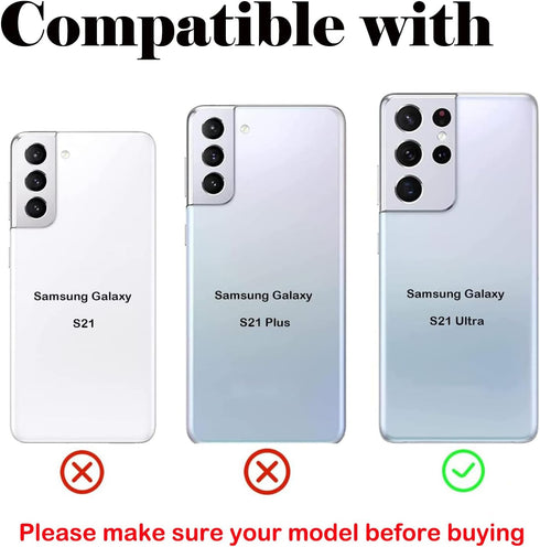 Galaxy S21 Ultra Back Glass Replacement for Samsung Galaxy S21 Ultra 5G G998U Housing Door Cover with Camera Glass Lens Pre-Install Tapes + Repair Tool Kits(Silvery)