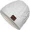 Wireless Beanie Hat with Headphone, Music Hat Winter Cap with Stereo Headset Speaker Microphone (White)