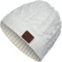 Wireless Beanie Hat with Headphone, Music Hat Winter Cap with Stereo Headset Speaker Microphone (White)